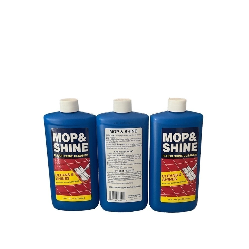 Vintage Mop & Shine Floor Shine Cleaner New Full Bottles 16 fl oz each